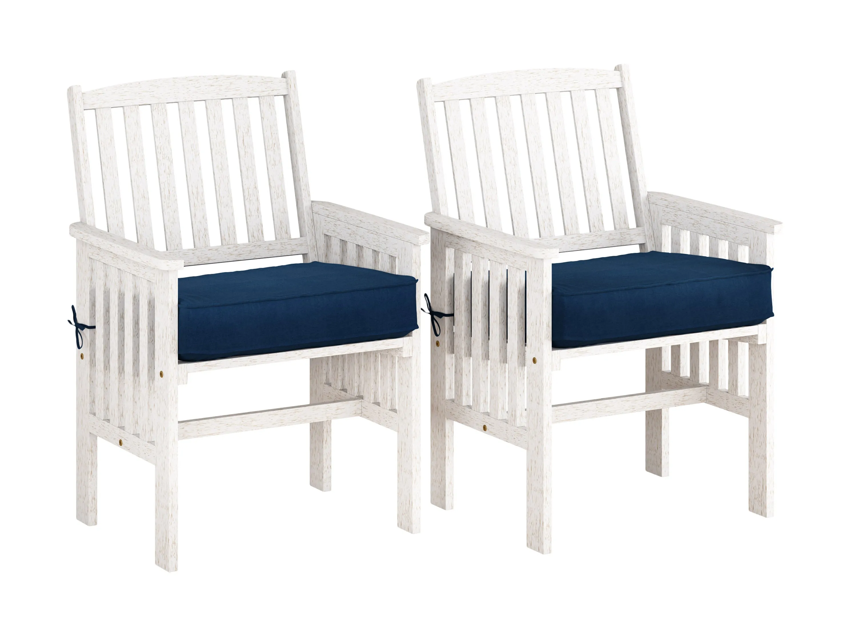 Washed White 4pc Wooden Patio Set