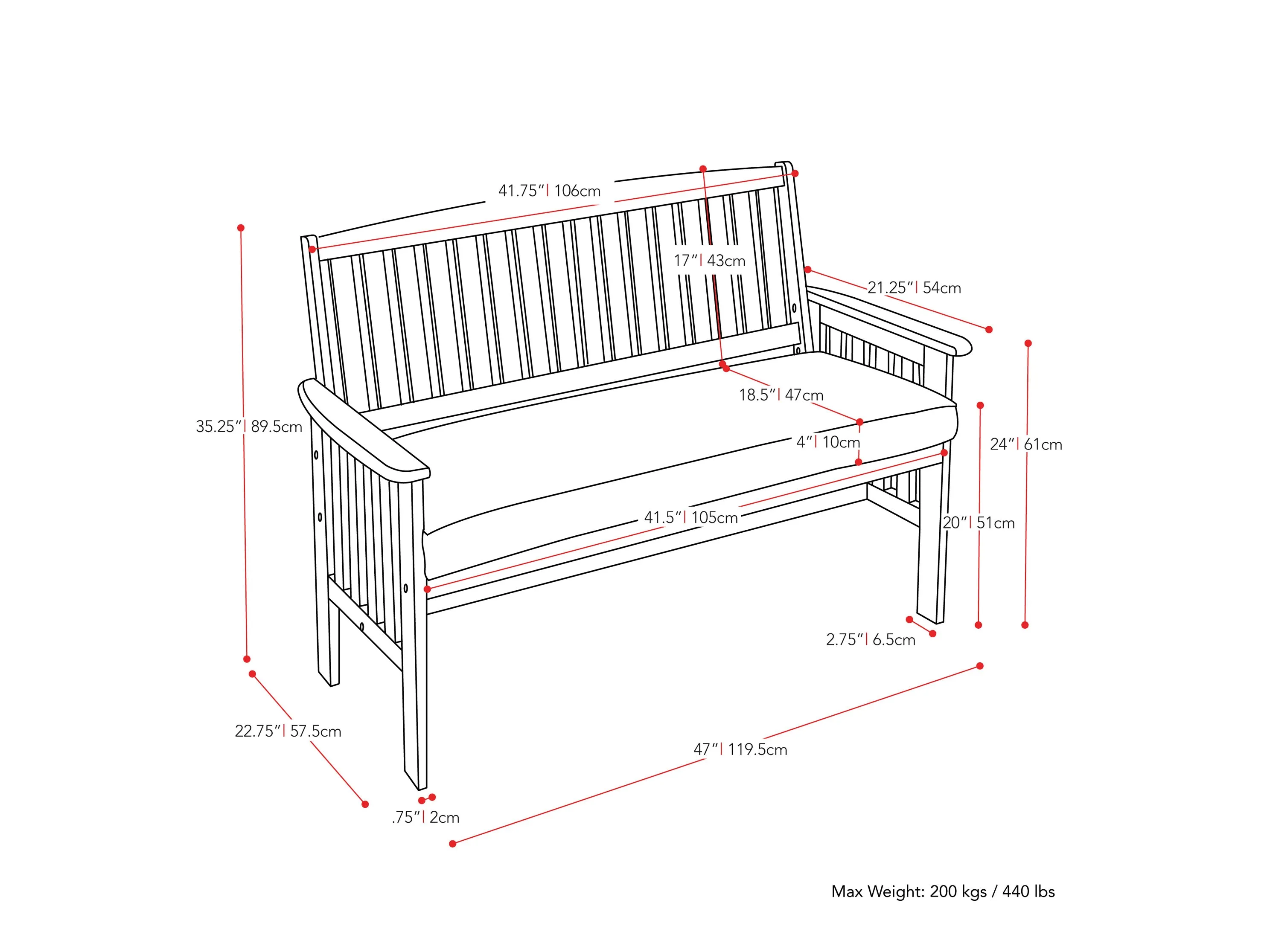 Washed White 4pc Wooden Patio Set