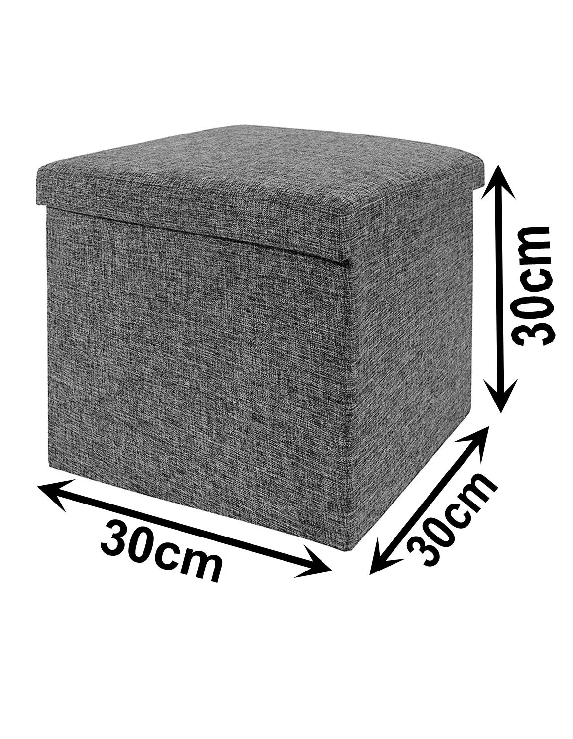 Whitecloud TRANSFORMING HOMES® Folding Organizer Storage Ottoman Bench Footrest Stool Coffee Table Cube, Camping Fishing Toys Chest Stool, Quick and Easy Assembly, 22L Capacity, Padded