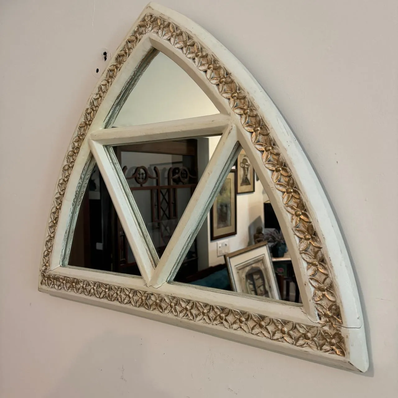 Optimized title: Handcrafted Wooden Mirror: Aaina 15